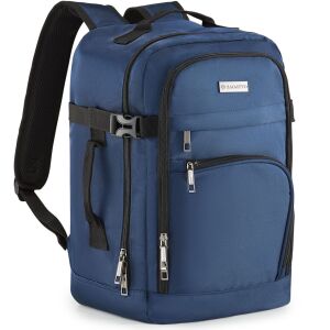 Rucsac de voiaj, Albastru, Zagatto,40x20x25 cm, 20L, Compatibil Ryanair, Wizz Air, Atasabil la troler, Impermeabil, Maner lateral, Curele compresie, Se deschide ca o valiza, Bretele respirabi 114320680 - Modă și îmbrăcăminte