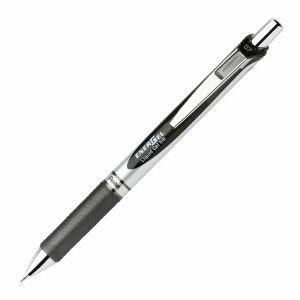 Schräge Ansicht des Pentel EnerGel BL77 schwarzen Gelschreibers - Pentel