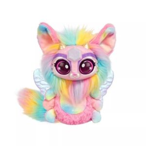 Nahaufnahme des Magic Mixies Shimmerverse Regenbogen Plüschtiers - Interaktive Kuscheltiere