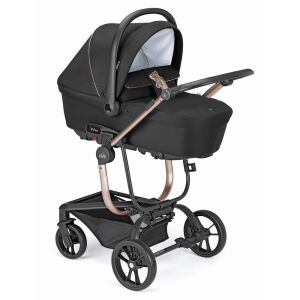 CAM Taski Sport Romantic stroller in black and rose gold. Premium baby stroller with bassinet. - Cam