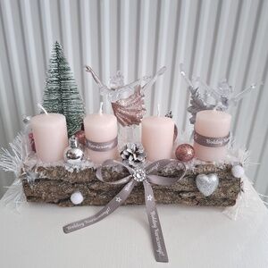 Adventi puder balerina koszorú, asztaldísz