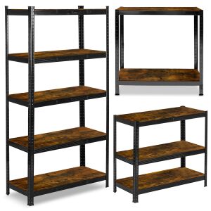 Metalowy regał magazynowy 180 x 90 x 40 cm humberg hr-852 czarny