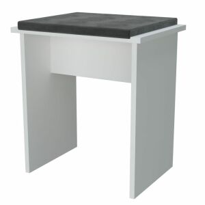 WC-széklet, fehér és szürke, univerzális, 40x29x44 cm, 40x29x44 cm