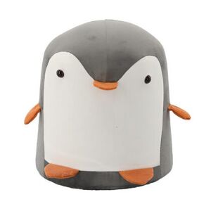 Taburet pentru copii, model pinguin, textil, lemn, gri si alb, max 50 kg, 28×34 cm, Chomik 145432754 - Otomane și suporturi pentru picioare