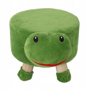 Taburet pentru copii, rotund, model broasca testoasa, textil, lemn, verde, max 50 kg, 28×25 cm, Chomik 145432756 - Otomane și suporturi pentru picioare