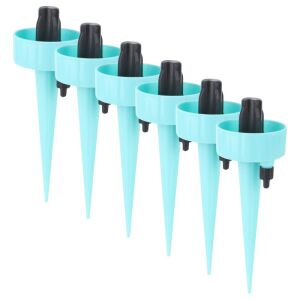 Set 6 Picuratoare cu Valva pentru Irigare Plante de Interior, Debit de Apa Reglabil, PP, 16.5 cm 114349420 - Sistem de picurare pentru gradina