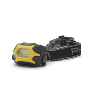 PHENOM COB-LED fejlámpá állítható fejjel, fekete és sárga színben, kéz nélküli világításhoz - Phenom