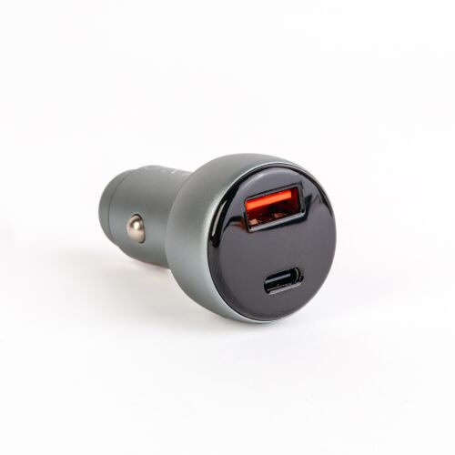 M.N.C 48W autós töltő USB-C PD és USB-A porttal, gyors töltés, feszültség kijelző