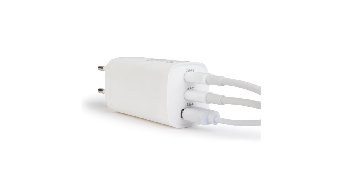 USB + USB Type-C PD45W USB telefon-/laptop töltő gyors töltéssel - fehér színben 114350607