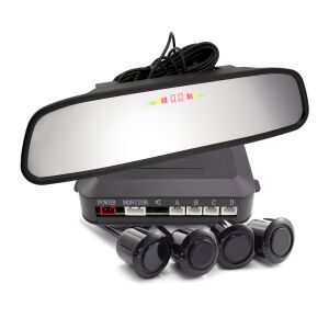 Sistem senzori parcare CARGUARD cu afișaj în oglindă: kit complet cu 4 senzori, unitate centrală și oglindă - Electronica auto