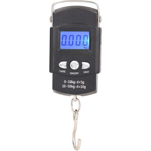 Digitális kézi mérleg horoggal, Flippy, Hordozható mérleg, Horgászat, Fogantyúval, Kapacitás 50 kg, Beépített vonalzóval, 20,5 x 6 x 2,5 cm, Fekete 114351973 - Halvédelem