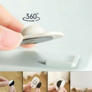 Flippy 16er-Set selbstklebende universelle Möbelrollen, 360° Drehung, einfache Montage, Nahaufnahme mit Details - Flippy