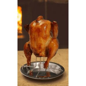 Rozsdamentes acél csirkesütő állvány grillezéshez és sütéshez 140637996 - Kerti grillező, sütő eszköz