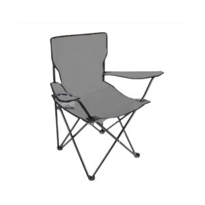 Szürke összecsukható kemping szék karfával és pohártartóval - Kényelmi eszköz