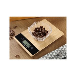 Elektronikus bambusz konyhai mérleg LCD kijelzővel, 5 kg maximális teherbírással 114352357 - Konyhai mérleg