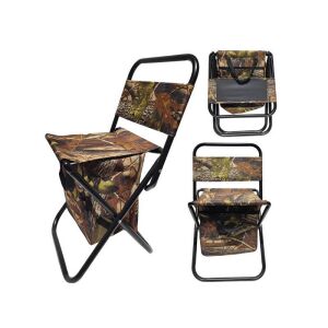 Horgászszék összecsukható hőszigetelt hűtőtáskával, vadmintás, különböző nézetekből - Kényelmi eszköz