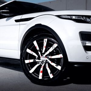 Sada 4 vonkajších tlačených fólií s EcoSolventom, samolepiace, na dekoráciu automobilových diskov, priemer 60 cm, model FJT-01 114355943 - Dekoračné pásy do auta