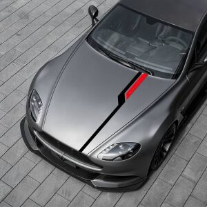 Set sticker autoadeziv Tuning in doua culori, model "Hood Stripes V3", dimensiune 130 x 10 cm, culoare Negru + Rosu 114355994 - Vehicule & Piese