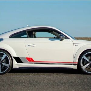 Комплект от 2 самозалепващи се стикера Tuning, модел "Racing Stripes V2", размер 180 x 16,5 см, цвят Черен + Сив + Червен