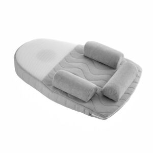 Ferde síkmatrac és cseresznye táska BabyJem bársony (Szín: szürke)