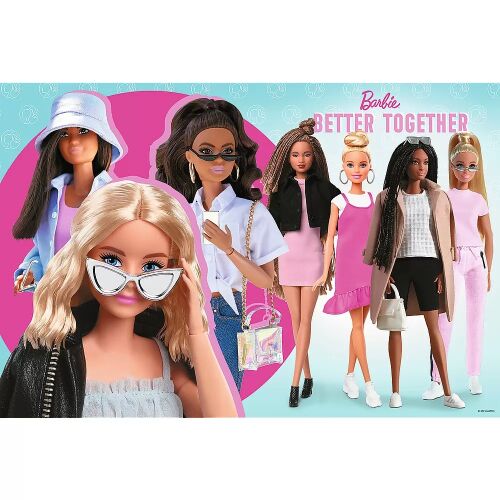Barbie Better Together 160 darabos kirakós játék, Barbie babák kollázsát ábrázolja különböző ruhákban - Puzzle és kirakó