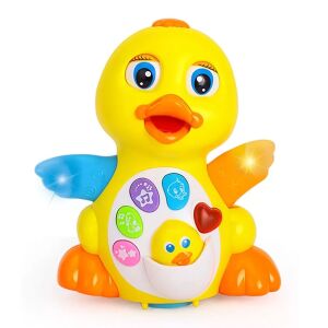 Hola Toys Táncoló Kacsó Fényekkel és Hangokkal, Interaktív Baba Játék, Sárga Kacsó Gombokkal - Hola