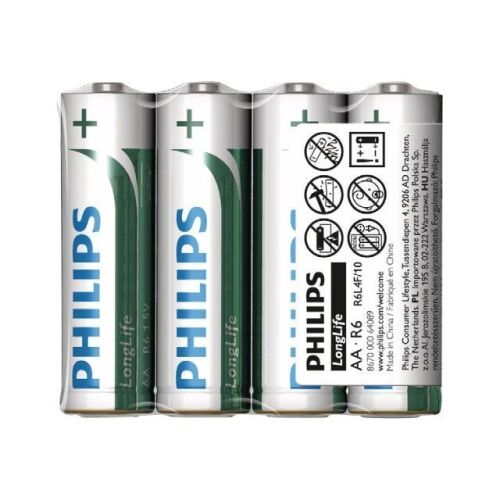 4 db Philips LongLife AA elem