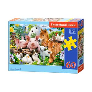 Puzzle Castorland Farm Friends 60 de piese pentru copii de la 5 ani - Puzzle 3D & Puzzle cu burete