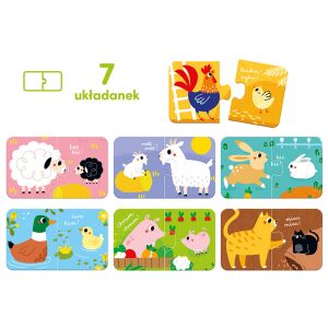 CzuCzu Farm Animals Puzzle egy párnak 18m+ 7 rejtvény ZA5553