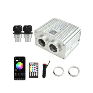Set iluminare cu fibră optică TWINKLE RGBW pentru tavan cu efect de cer înstelat, 900 fibre, 4m, 0,75mm, control prin aplicație și telecomandă: set complet - Lămpi decorative