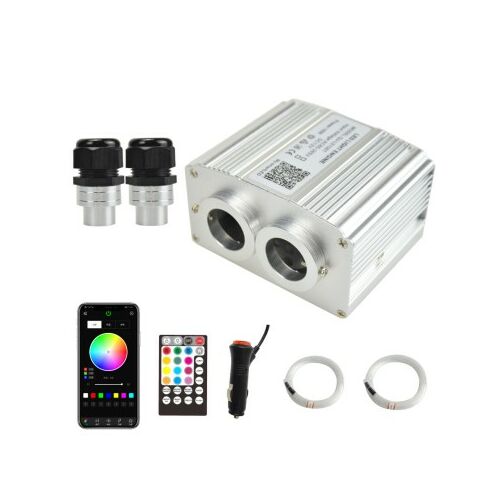 Sternenhimmel-Lichtleiter-Set TWINKLE RGBW mit 900 Fasern, 4m, 0,75mm, App- und Fernbedienungssteuerung: Komplettes Set