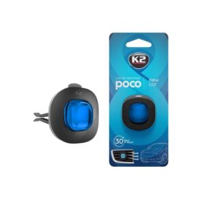 K2 Poco New Car autó légfrissítő szellőzőnyíláshoz, fekete kék betéttel, 30 napos illattal - K2