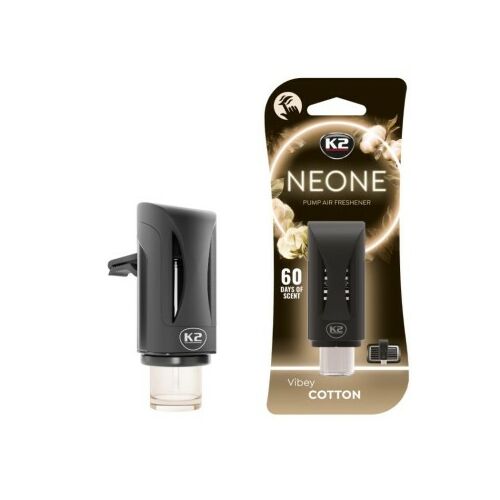 K2 Neone Auto-Lufterfrischer, Vibey Cotton Duft, 60 Tage Duft, Verpackung und Produkt
