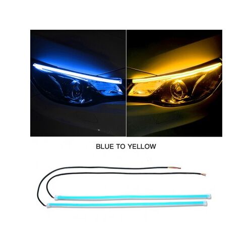 Modrý a žltý LED pásik pre auto svetlomety, 45cm, KC-LED30-45