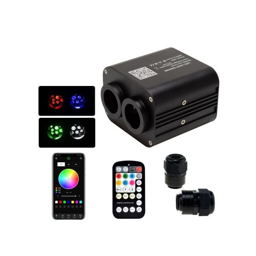 Twinkle RGBW-Lichtleiter-Sternendecken-Set mit App und Fernbedienung, 1100 Fasern, 4 Meter