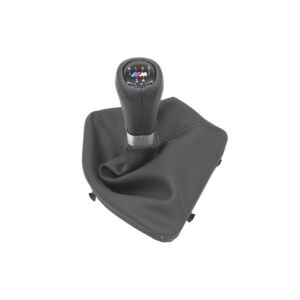 Manetă schimbător de viteze BMW Seria 1 E81, E82, E87, E88 5 trepte manuală cu logo M și husă din piele - Cutii viteze auto