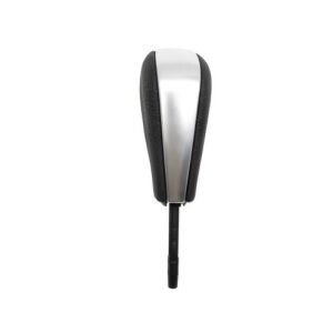 Maner schimbător de viteze automat BMW, piele neagră cu garnitură argintie - Cutii viteze auto