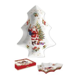 R2S.1095CHME Porcelán fenyőtál 21,5x28,5cm, dobozban, Christmas Memories 114364012 - Kínáló tál
