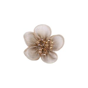 Floare din organza cu margele pentru cusut sau lipit pe haine, diametru 4.5 cm, Bej 114366725 - Produse Mercerie