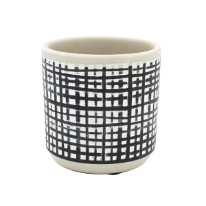 Керамична саксия 9х9 см перпендикулярни линии модел 114366885 - Перфоратор