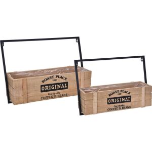 2er Set Deko Blumentöpfe aus Holz-Metall 40x13,5x28 cm 114367012 - Blumentöpfe