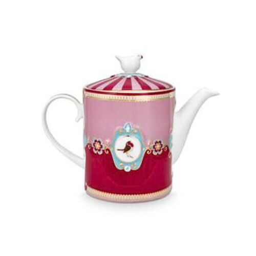 Porzellan-Teekanne, Pip Studio, Medallion Red-Pink, 1,3 l, Love Birds-Kollektion 114367033