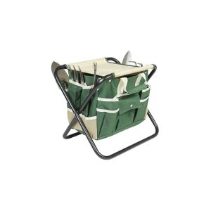 Bass Polska Összecsukható Kerti Szék Szerszámtáskával és Kerti Szerszámokkal - Kényelmi eszköz