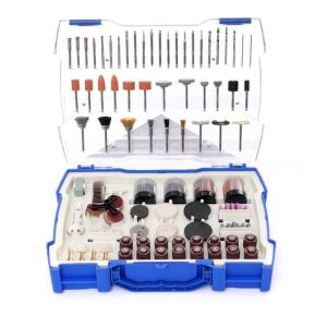 Kraft&Dele KD10756 Set accesorii mini freze rotative - Vedere completă a cutiei deschise - Accesorii de șlefuire