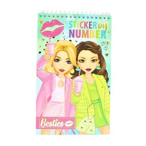 Besties Kolorowanka z naklejkami według numerów - Różowa okładka - Książka dla dzieci i młodzieży