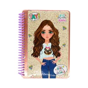 Big Dream Girls 700 Blatt + 1 Seite mit Aufklebern, goldenes Glitzer-Notizbuch zum Zeichnen und Schreiben 114367872 - Tagebücher