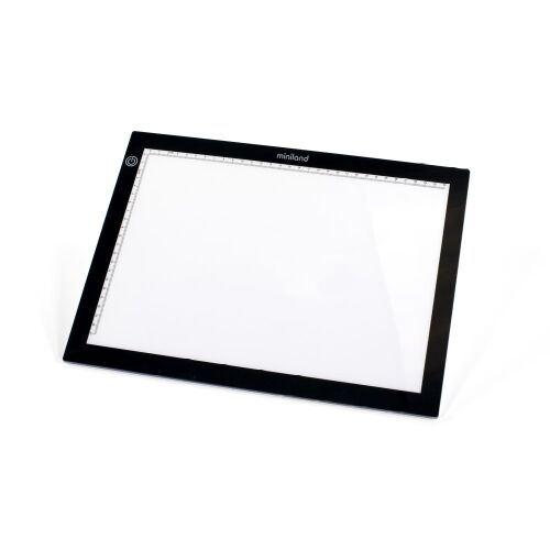 Miniland A4 Podświetlana Płyta, podświetlana płyta w czarnej ramie do śledzenia, rysowania i nauki