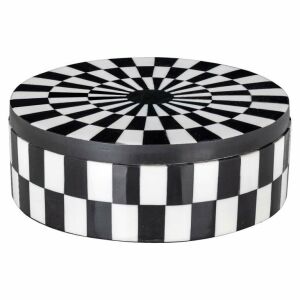 Richmond NORE Geometrikus Fém-Műgyanta Dekordoboz Fekete-Fehér