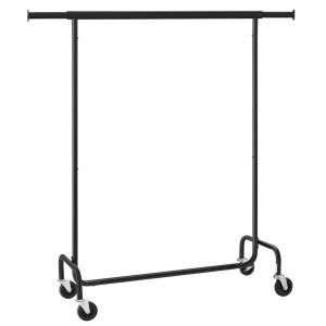 Suport de haine Mercaton, metal negru, cu roți - Suport pentru haine