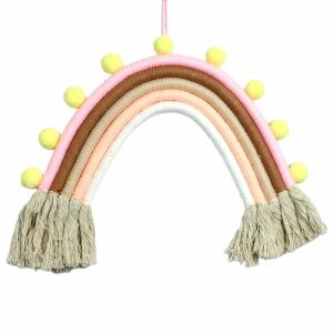 Függő szivárvány makramé fali dekoráció OZD11WZ2
